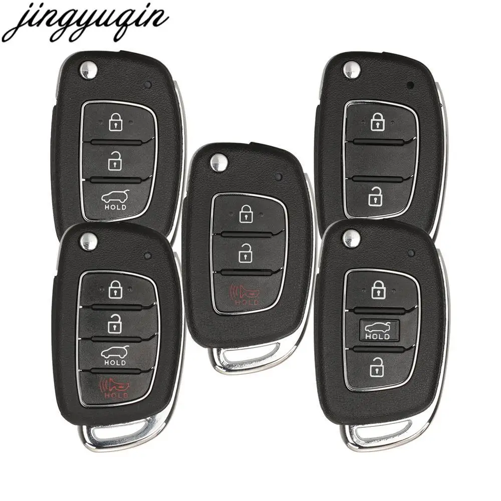 

Jingyuqin 5pcs New Style For Hyundai Elantra MISTRA Sonata Verna SantaFe ix35 ix25 Tucson 2/3/4BTN Remote Car Key Case Shell Fob
