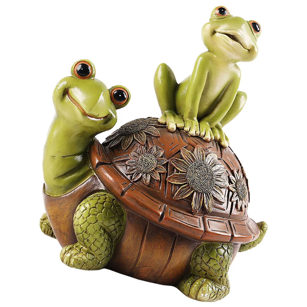 

Frog Turtle Adornment Park Decor Green Figurine Yard Garden Turtles Outdoor