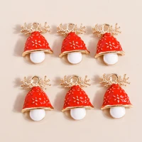 10pcs 15x21mm cartoon enamel christmas deer antlers charms pendants for jewelry making diy necklaces earrings crafts supplies