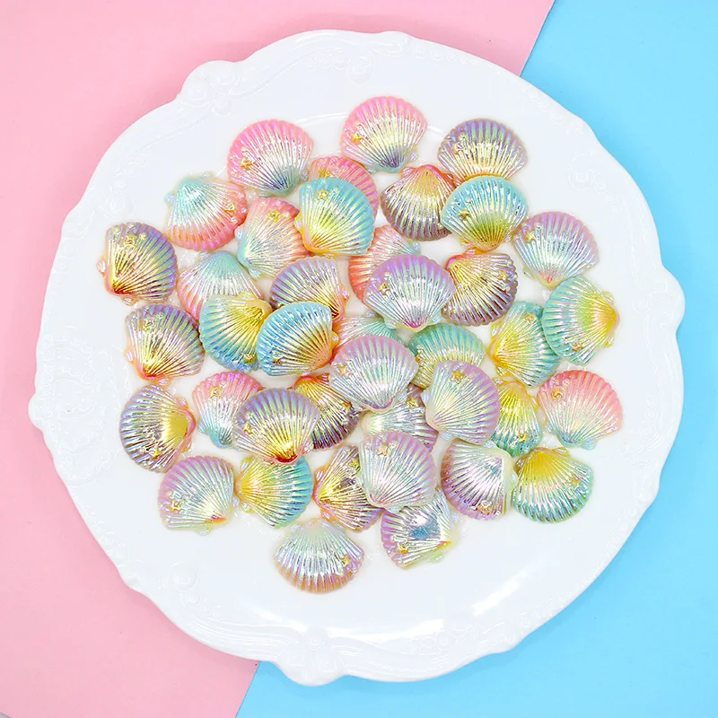 

10pcs Flatback Resin Shell Kawaii Embellishment Flatback Dollhouse Miniatures Diy Charm Planar Material Scrapbooking Accessories