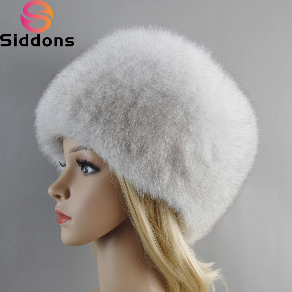 Full Pelt 100% Real Fox Fur Hat For Women Winter Fox Fur Beanies Cap With Fox Fur Solid Thick Female Cap Bomber Hats Wholesale