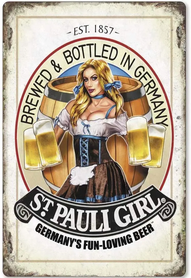 

BreWed Bottled In Germany Fun Retro Beer Metal Tin Sign Suitable for Bar Home Dining Bar Shop Art Wall Decoration 1