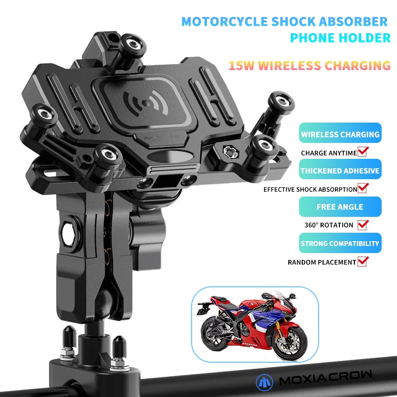 Motorcycle Mobile Phone Holder Wireless Charging For Honda CBR1000XX VFR1200XF 900RR 929RR 954RR Handlebar Bracket