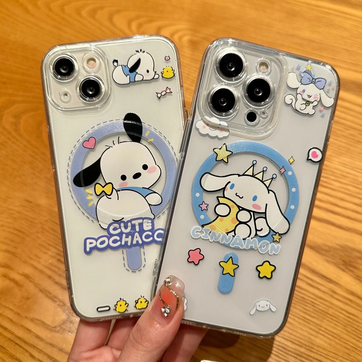 Kawaii Sanrios Cinnamorolls Magsafe Magnetic Phone Case for Samsung Galaxy S24 S23 S22 S21 S20 FE Plus Ultra 5G Soft Clear Tpu