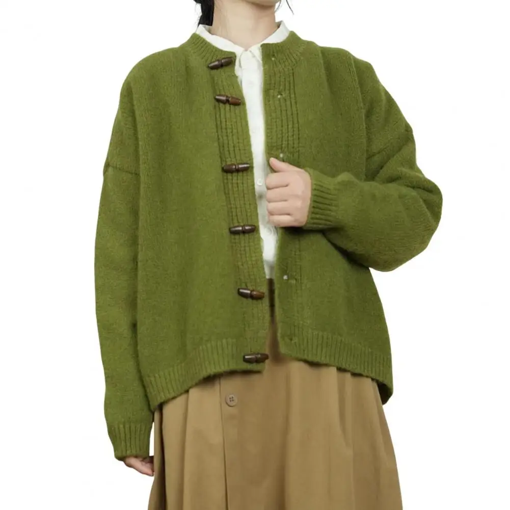 Женский вязаный свитер Свободного покроя Уютный женский Пальто с роговыми