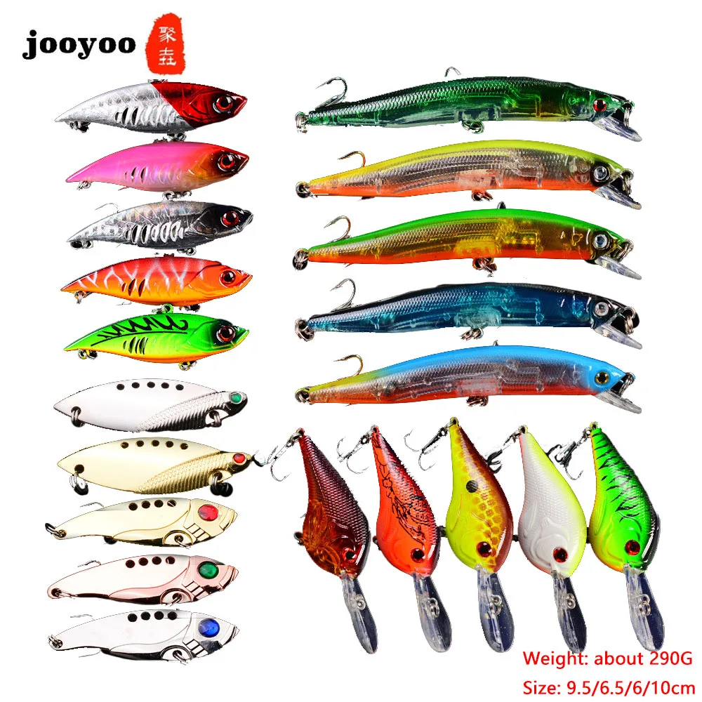 

Набор из 20 приманок для рыбной ловли, Пластиковые Смешанные приманки, около 290 г, многосекционная искусственная приманка