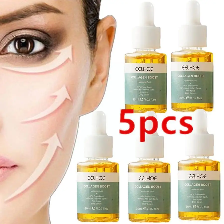 

5X 30ml Collagen Boost Face Serum Essence Anti Wrinkle Anti Aging Whitening Moisturizing Face Skin Care Wrinkle Remove Serum