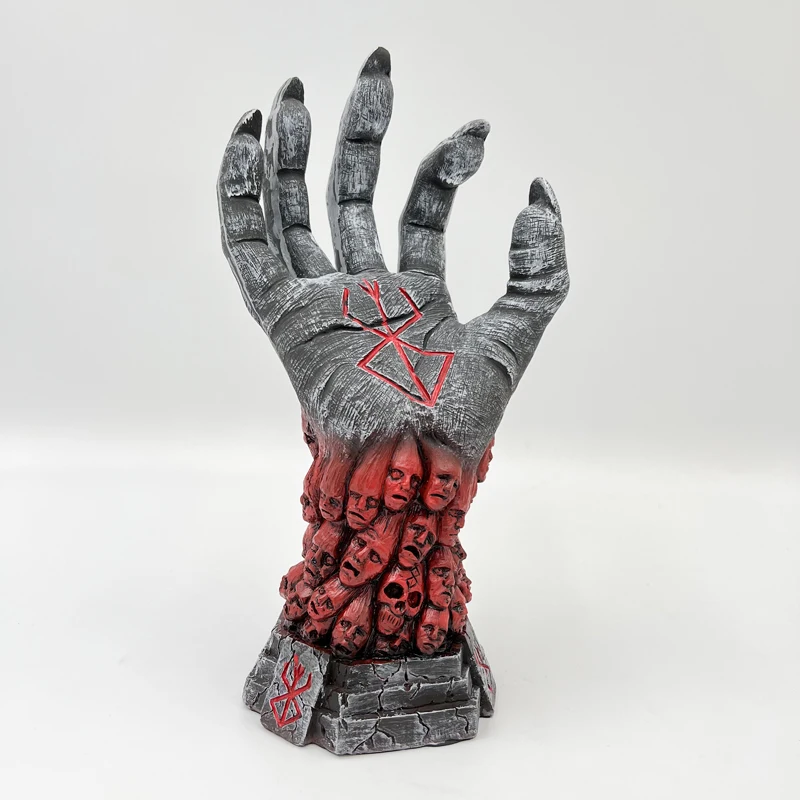 

26cm Berserk Hand of God Resin Berserk Skull Rune Hands Sculpture Anime Figure Model Home Decorations Halloween Decoration Gifts