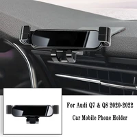 car phone holder for audi q7 q8 2020 2022 gravity navigation bracket air outlet clip bracket rotatable support auto accessories