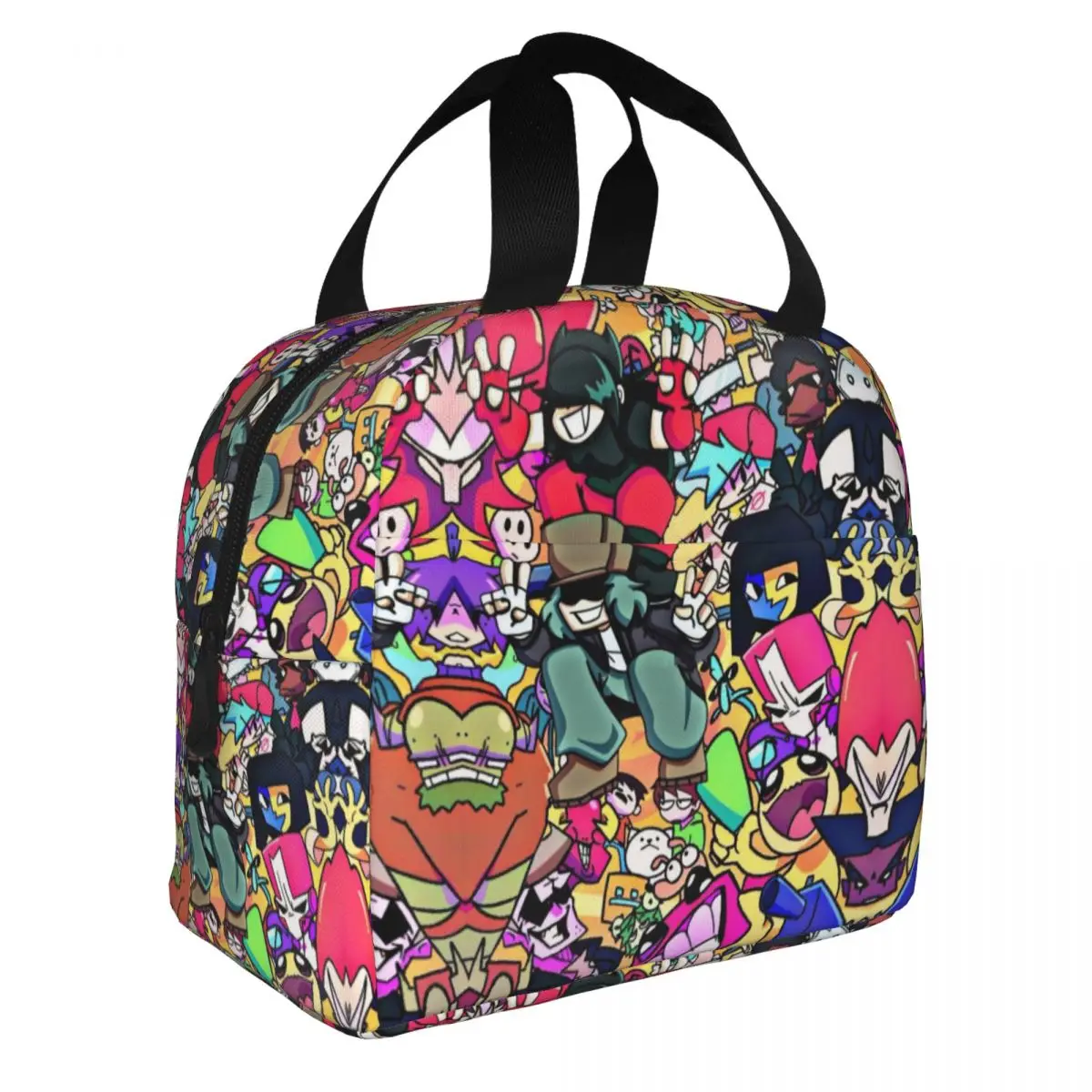 

Fnf Изолированные сумки для ланча с персонажами пятничной вечеринки Funkin, сумка-холодильник, ланч-контейнер, тоут, Ланч-бокс, сумка для бенто, для колледжа, для улицы