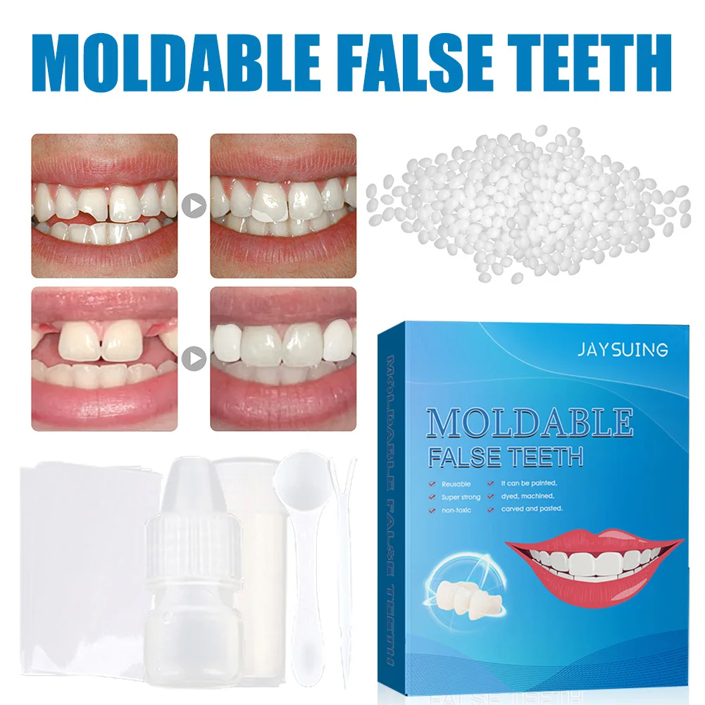 

Temporary Tooth Repair Kit False Teeth Solid Glue Denture For Missing Broken Teeth Moldable Tooth Filling False Teeth Tool