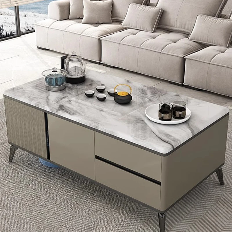 Круглый кофейный столик стеклянные Угловые столы для салона Современная тележка