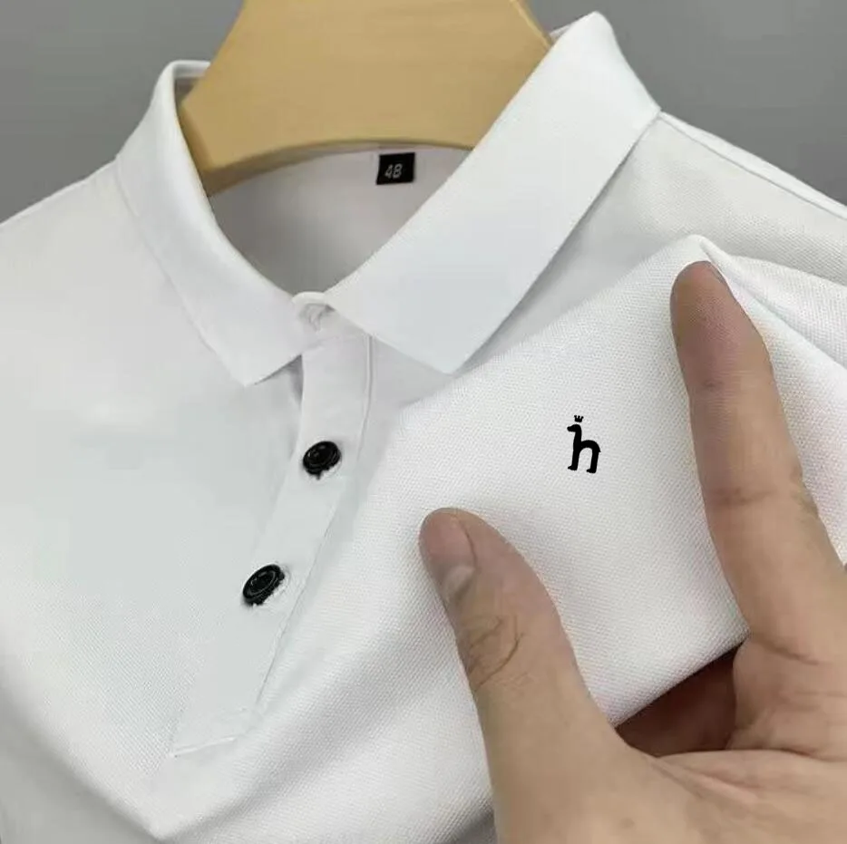 Embroidery Logo Men Shirts Brand Cotton Short Sleeve T-Shirt Summer Men's Fashion Casual Business POLO Shirt Tops Tees