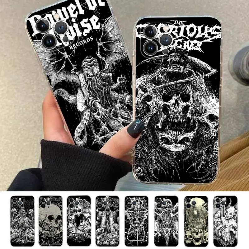 

Gothic Fashion Skull Phone Case Silicone Soft for iphone 14 13 12 11 Pro Mini XS MAX 8 7 6 Plus X XS XR Cover