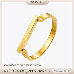 Enfashion персонализированный Выгравированный именной плоский Браслет-манжета золотого цвета Браслеты для женщин браслеты-манжеты