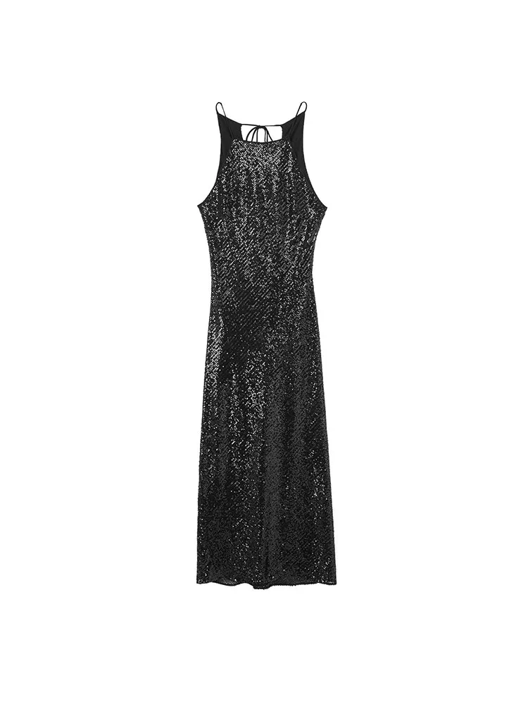 

Женское платье без рукавов PB & za2022на осень/зиму, с разрезом сзади