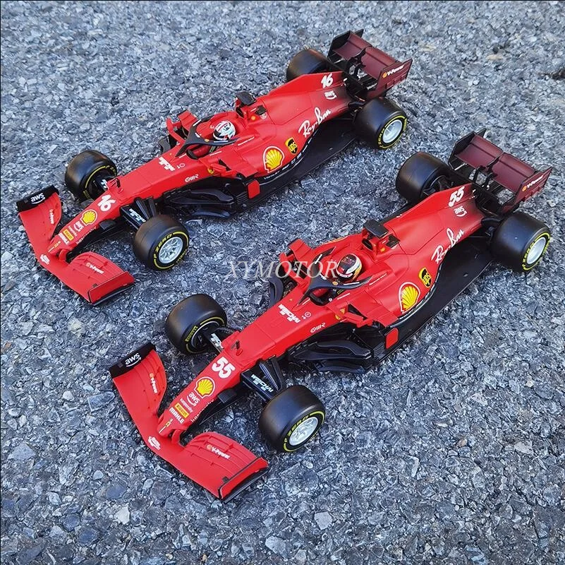 

1/18 BBURAGO 16809 For Ferrari SF21 2021 F1 Leclerc #16 / Sainz #55 Diecast Model Car Toys Hobby Gift Display Collection