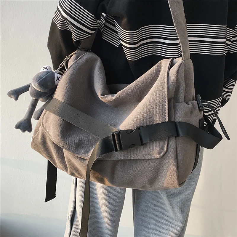 

Canvas Messenger Bag Ladies Big Capacity Handbags Shoulder Bag Youth Girls Student School Bags Fashion Men Crossbody Bags Bolsos