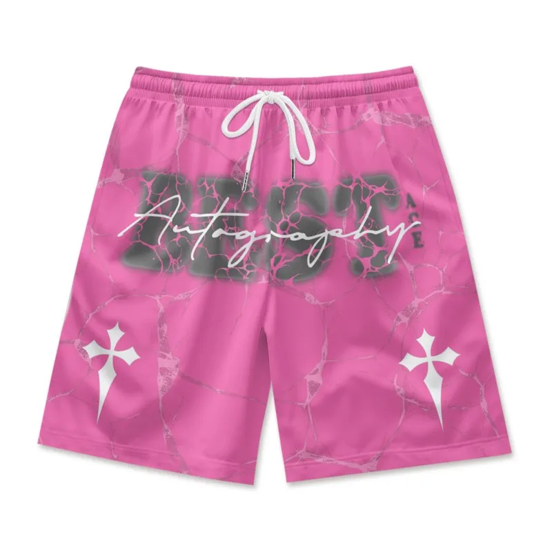 Шорты мужские с надписью быстросохнущие дышащие пляжные из полиэстера