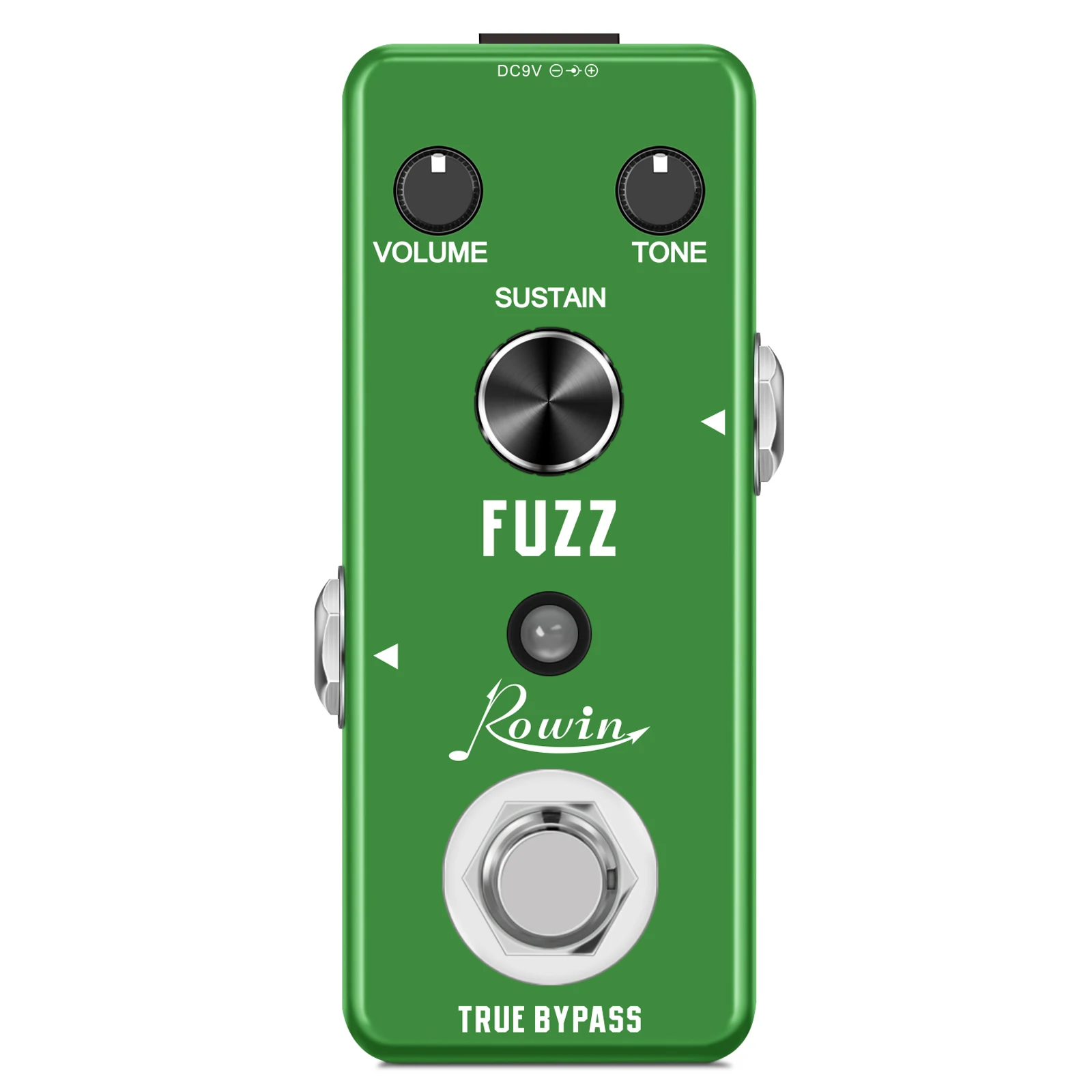 Rowin LEF-306 Fuzz Pedal For Electric Guitar & Bass Traditional Fuzz Effect Full Metal Shell ​True Bypass