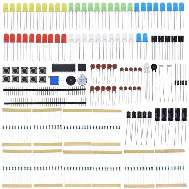 

Suitable for 830 hole electronic component starter kit with LED buzzer capacitor resistor