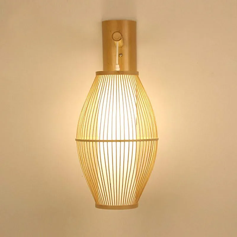 Бамбуковый абажур для фонаря настенный светильник деревенский кантри азиатский