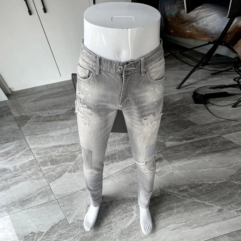 Джинсы мужские Стрейчевые в стиле ретро