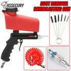 Пневматический Пескоструйный пистолет, набор, регулируемый Пескоструйный пистолет 90psi, портативный гравитационный маленький ручной пневматический Пескоструйный пистолет