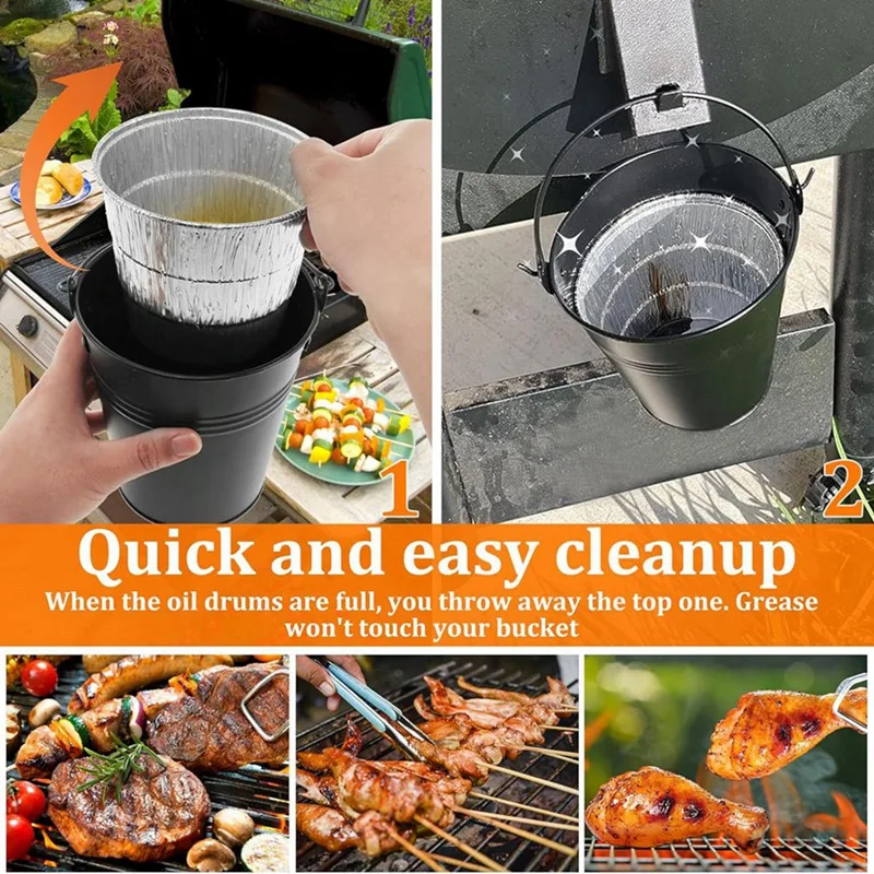 Ведро для гриля смазки Traeger с 15 жестяными вкладышами Нержавеющий железный сплав