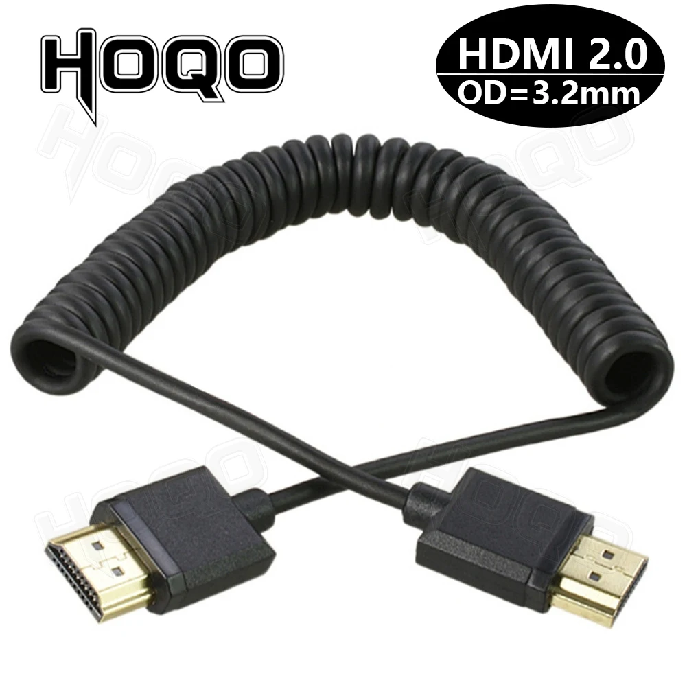 OD 3.2mm Super Soft Micro HDMI to HDMI to Mini HDMI Cable Ultra thin 4k@60hz Light-weight Portable 1ft short thin hdmi2.0 coiled images - 6
