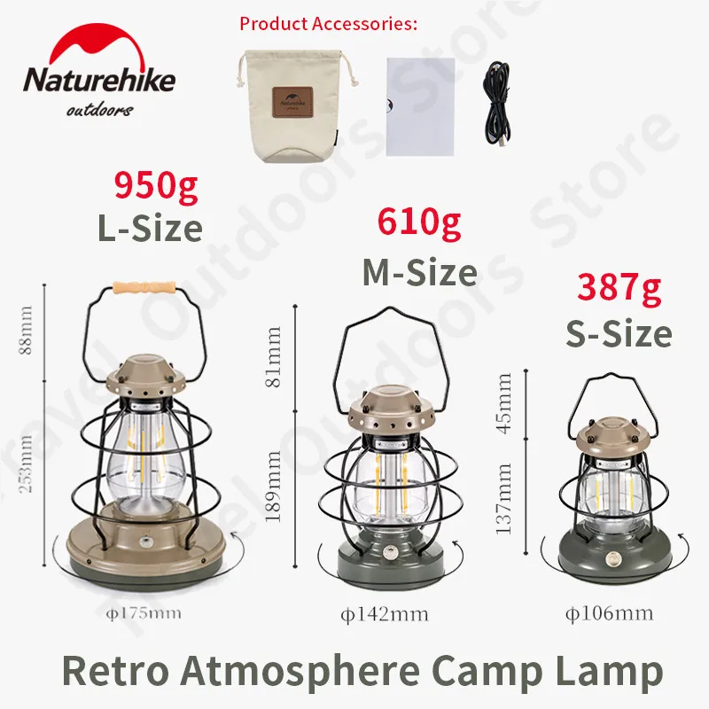 Naturehike уличная портативная лампа для кемпинга регулируемая светодиодная