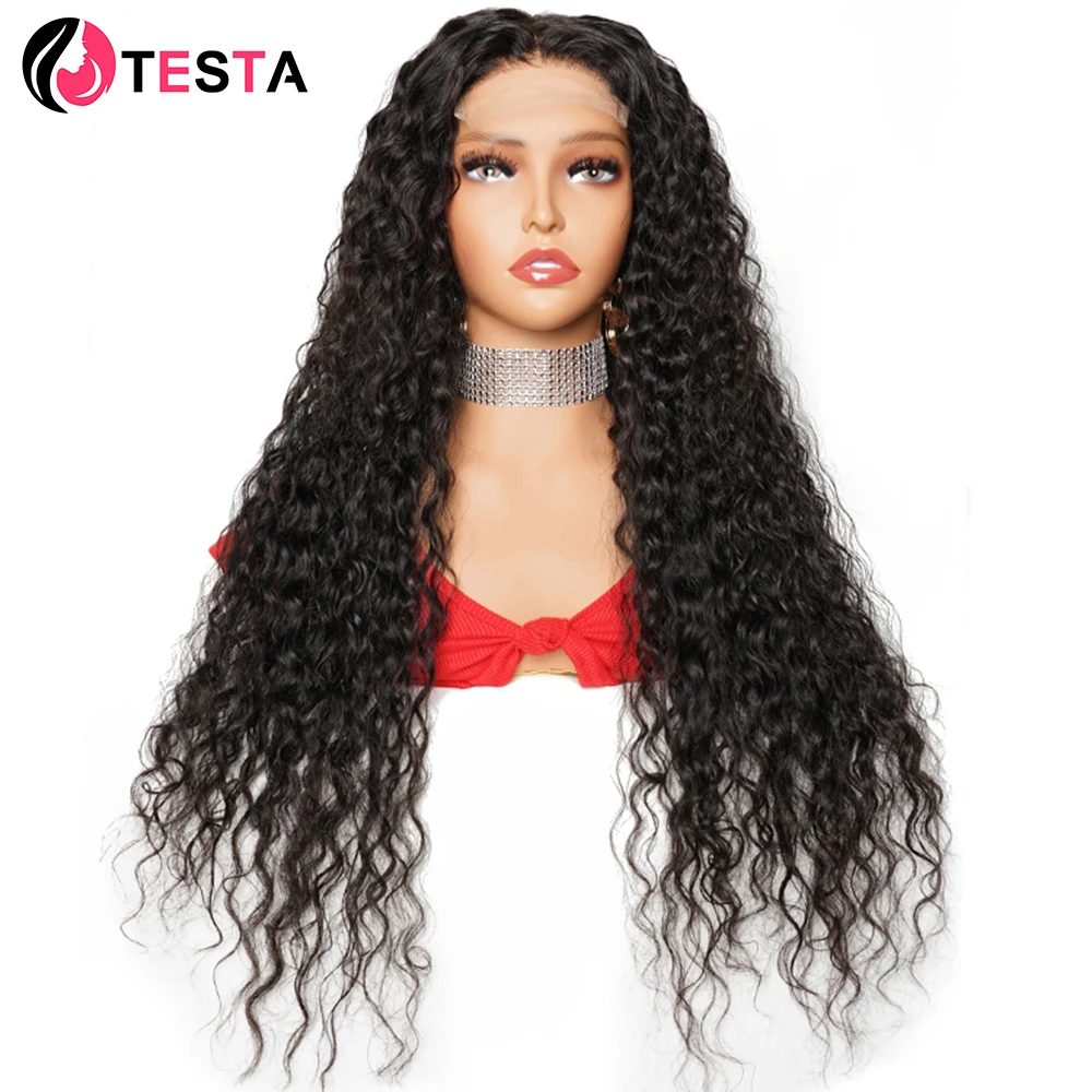 

Water Wave 13x4 Lace Frontal Human Hair Wig Natural Color Malaysian Wet and Wavy 4x4 Lace Closure Wig Pre-Pluckecd Free Shipping