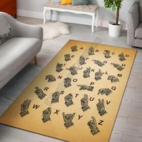 vintage sign language chart area rug 3d all over printed rug non slip mat dining room living room soft bedroom carpet 03