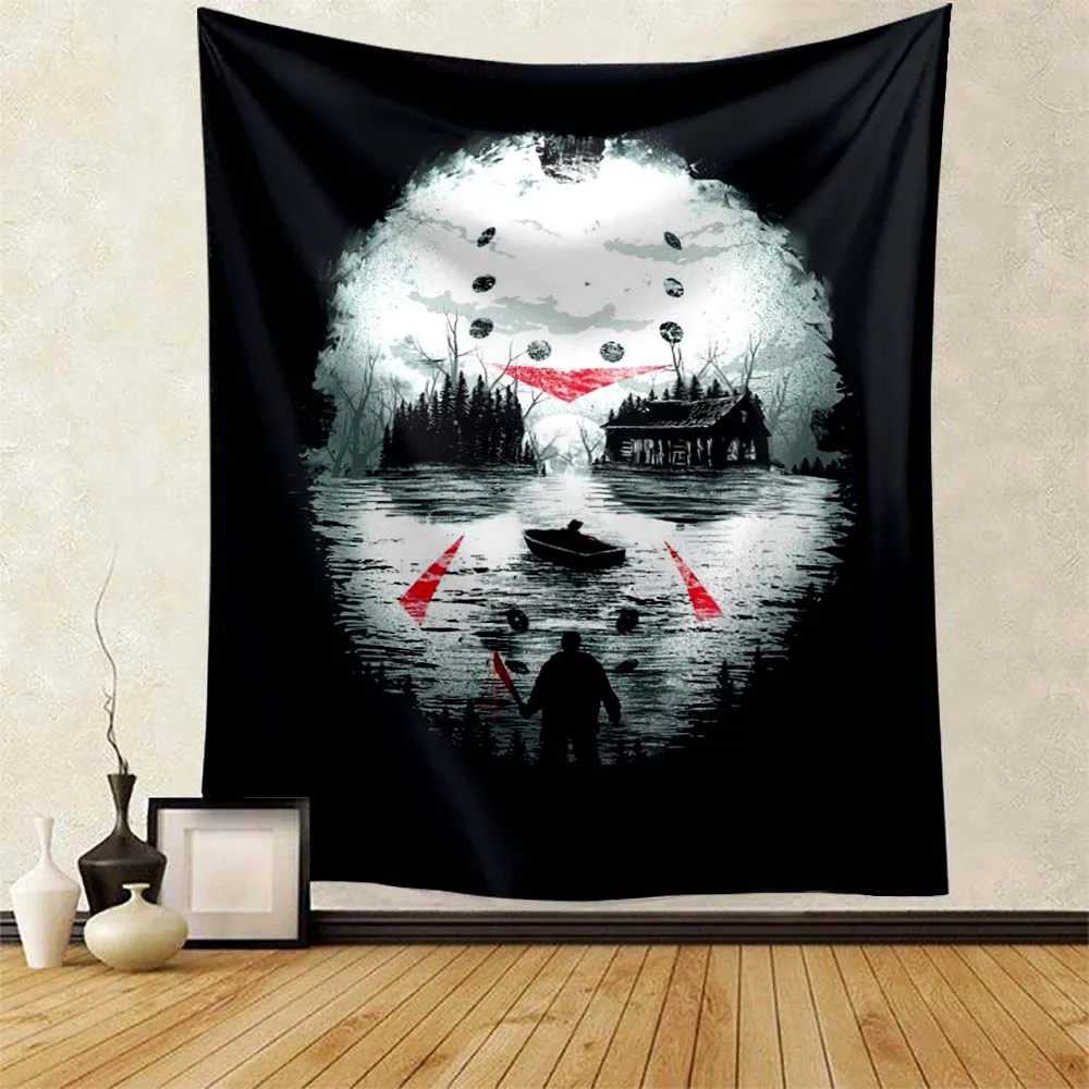 

Classic Horror Movie Retro Poster Tapestry Bar Club Home Private Cinema Wall Room Decor Retro Sign Halloween Tapestry