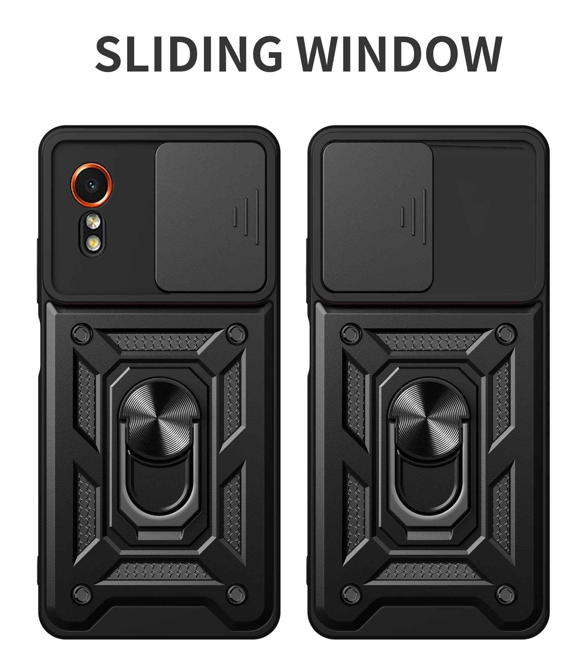 Противоударный чехол для телефона Samsung Galaxy Xcover 7 кольцевая броня магнитный