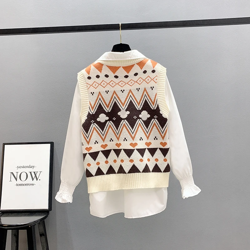 Вязаные жилеты DAYIFUN в клетку со стразами модный приталенный красный синий свитер