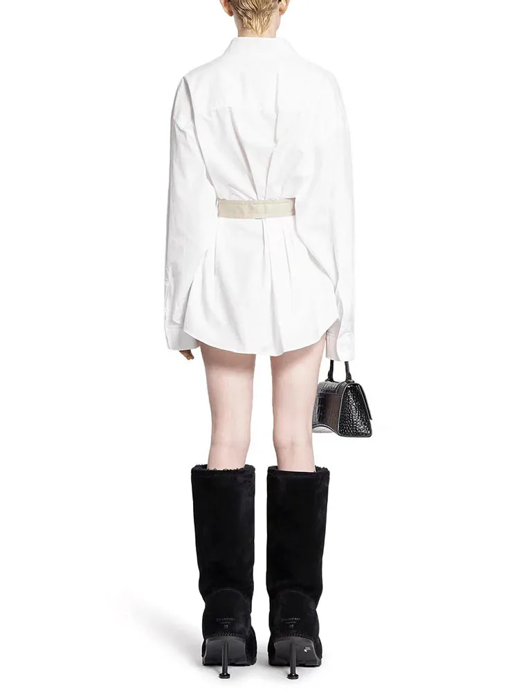 Женская одеждаingy2k осенне-зимние свободные женские рубашки с лацканами и пряжкой