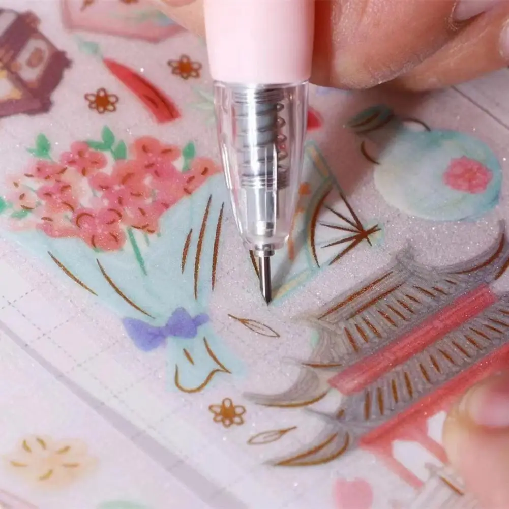 

Grip Comfortable Plastic 4 in 1 Hand Account Engraving Pen Warped Edge Scraper Set for Children