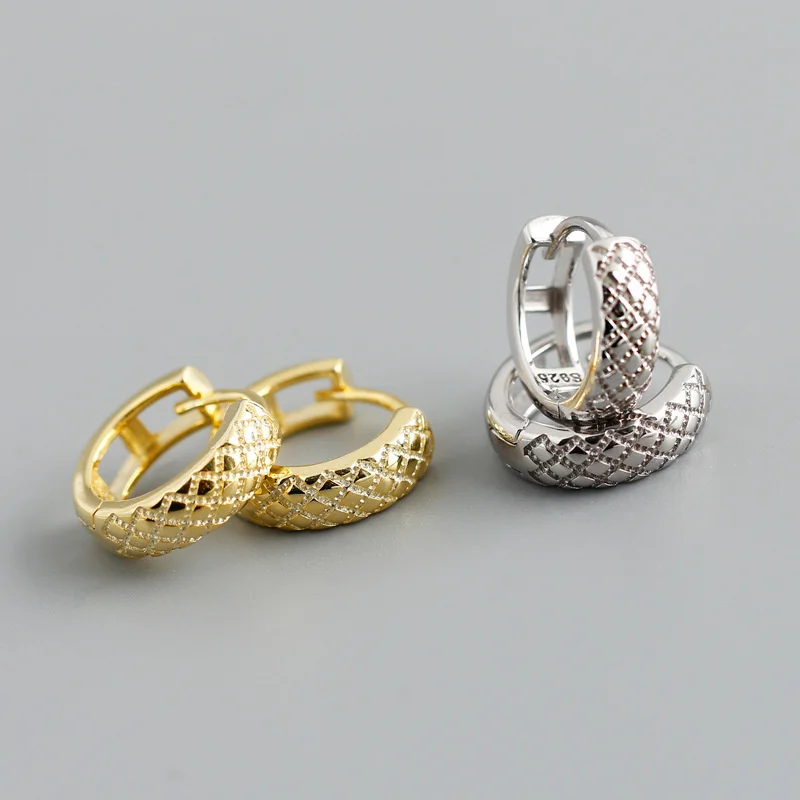 

Eh1226 new fashion personalized cloth surface gold S925 Silver Ring Earrings