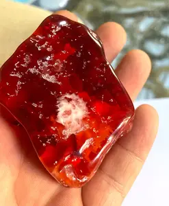60*52*24mm New Mexican Blood Amber Beeswax Rough Stone Pendant Certificate