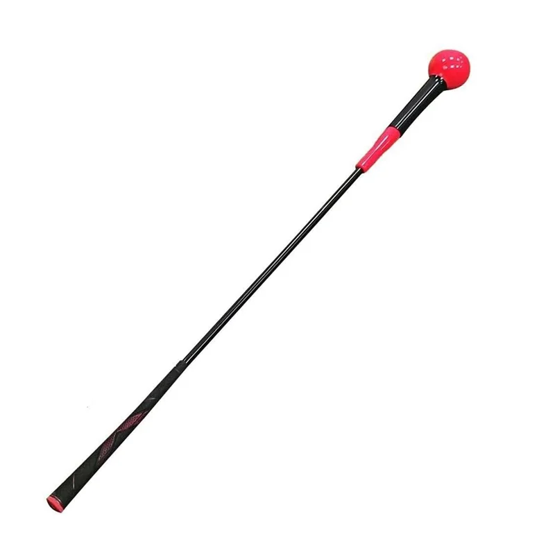 

40Inch Golf Swing Trainer Aid Indoor/Outdoor Swing Correction Practice for Chipping Improve Flexibility Tempo,Red