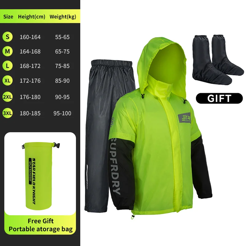 

Комплект плащи для езды на мотоцикле Star Field Knight, плащ, плащи, плащи, сплит, мужская и женская тонкая светоотражающая водонепроницаемая одежда