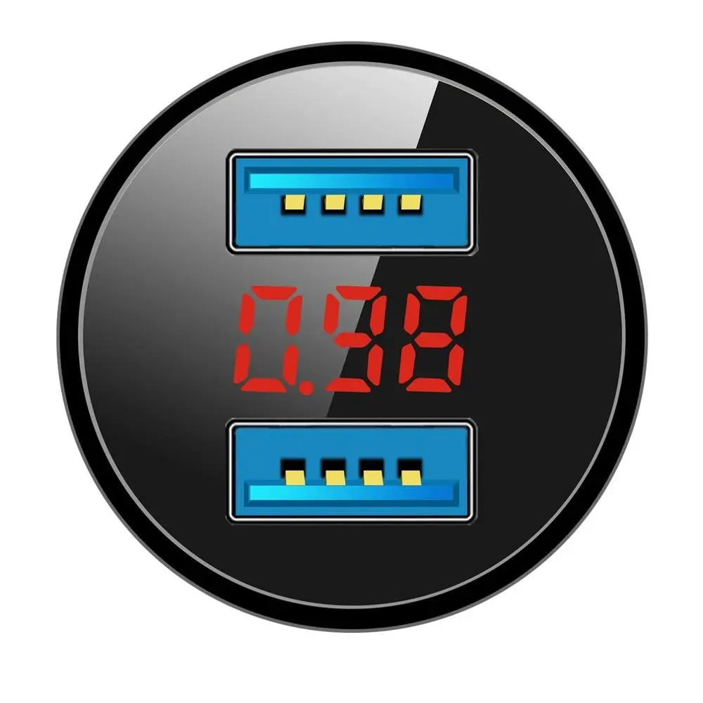 3 1a dual usb car charger 2 ports led display universal mobile phone vehicle chargers fast charging adapter free global shipping