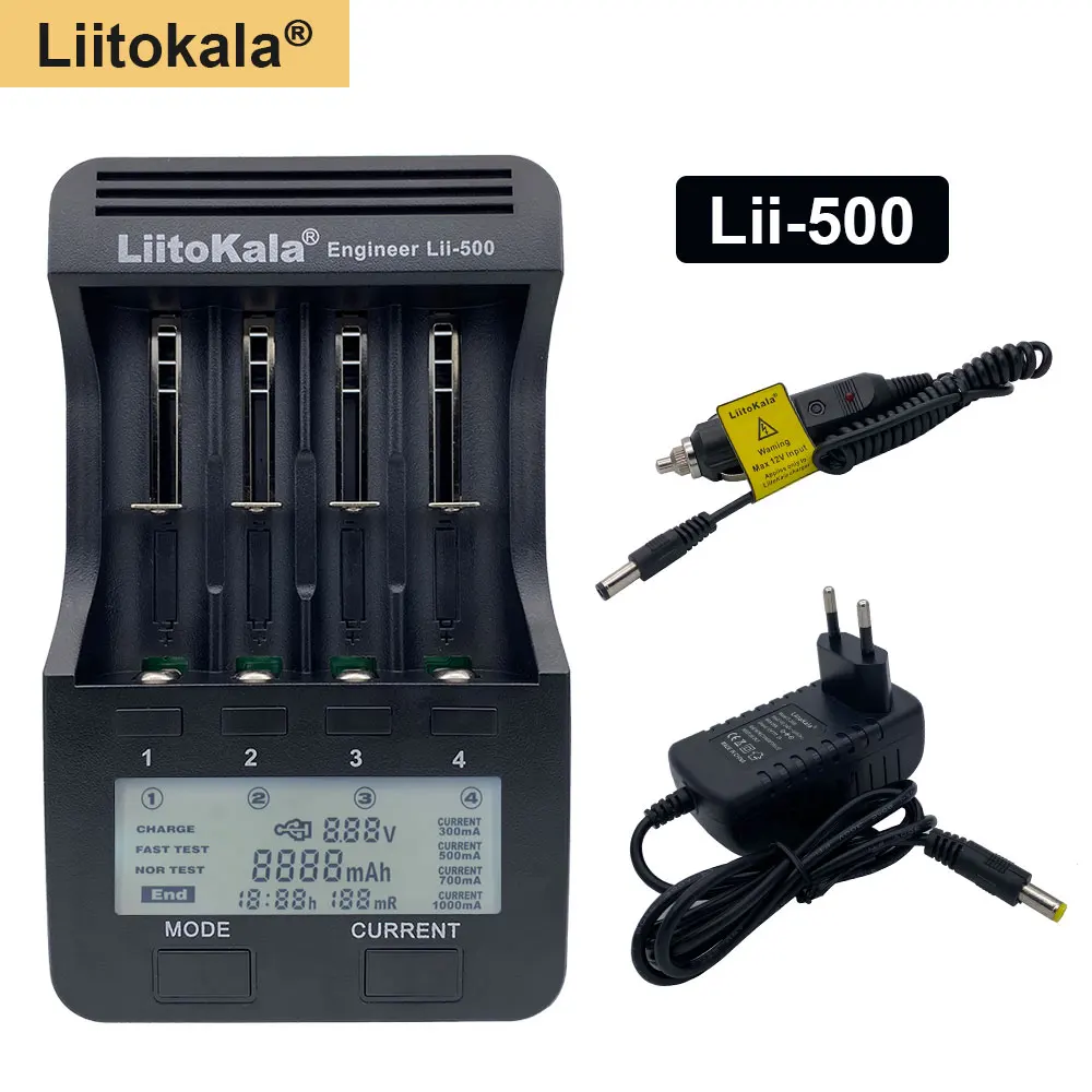 

Liitokala lii500 LCD Battery charger for 3.7V 18650 26650 18500 Cylindrical Lithium Batteries lii-500 1.2V Battery Charger