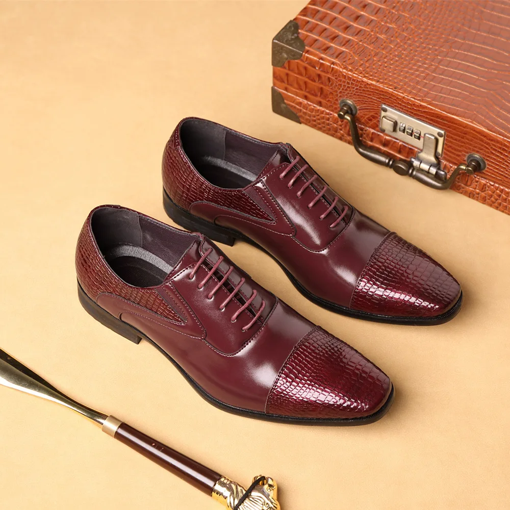 

Men Formal Shoes PU Leather Male Wedding Dress Shoes Men's Embrossing Bullock Shoes Fashion Design Leather Formal Shoes for Men