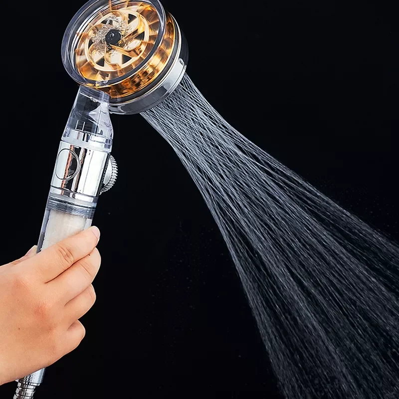 

NEW2022 2022 Shower Head Water Saving Flow 360 Degrees Rotating With Small Fan ABS Rain High Pressure spray Nozzle Bathroom Acce