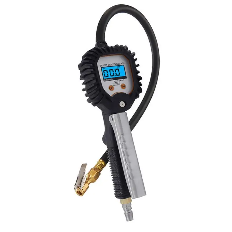 

Air Pressure Gauge With Inflator 255 PSI Air Compressor Tire Inflator Attachment Tyre Accessories With Wide Backlit LCD Screen