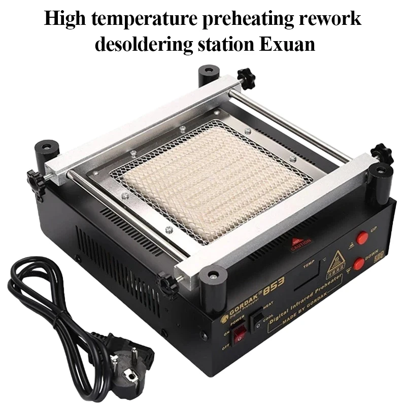 Bottom heating temperature control rework station, heating station, high temperature preheating rework and desoldering station