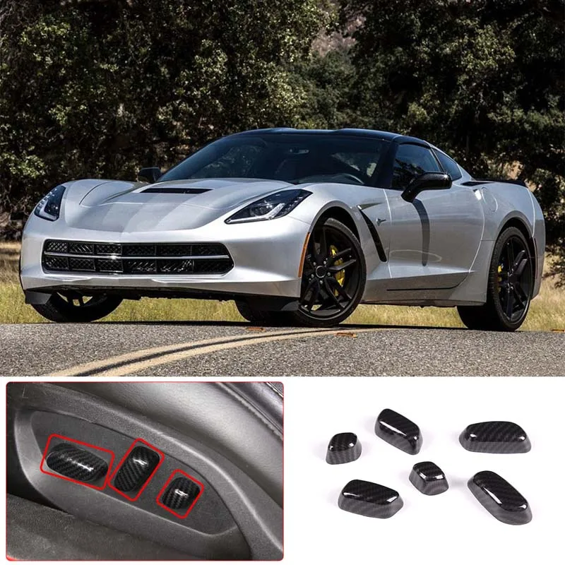 

ABS 3 Style for Chevrolet Corvette C7 2014-2019 Car Seat Adjustment Button Switch Cover Trims Stickers Auto Interior accessories