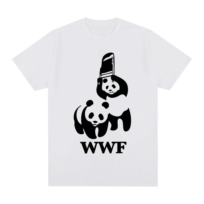 

Panda WWF WTF T-shirt Funny Vintage Cotton Men T shirt New TEE TSHIRT Womens Tops